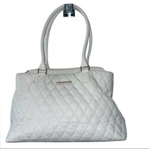 GENUINE LEATHER PEBBLED DIAMOND QUILTED EMMA SATCHEL BAG VERA BRADLEY & DUST BAG